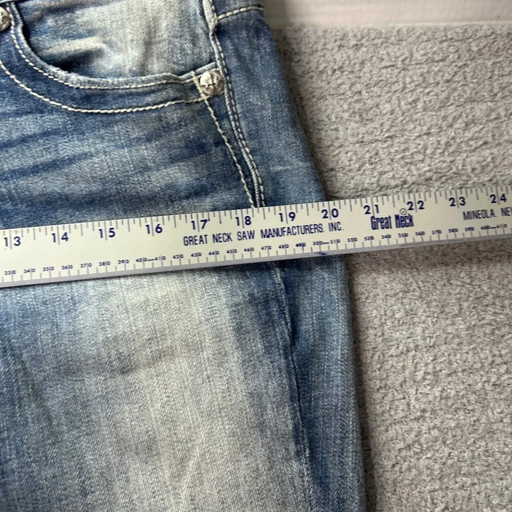 Miss Me Skinny Jeans Mid Rise Embellished Blue 29 Y2K McBling Western Boho Rodeo